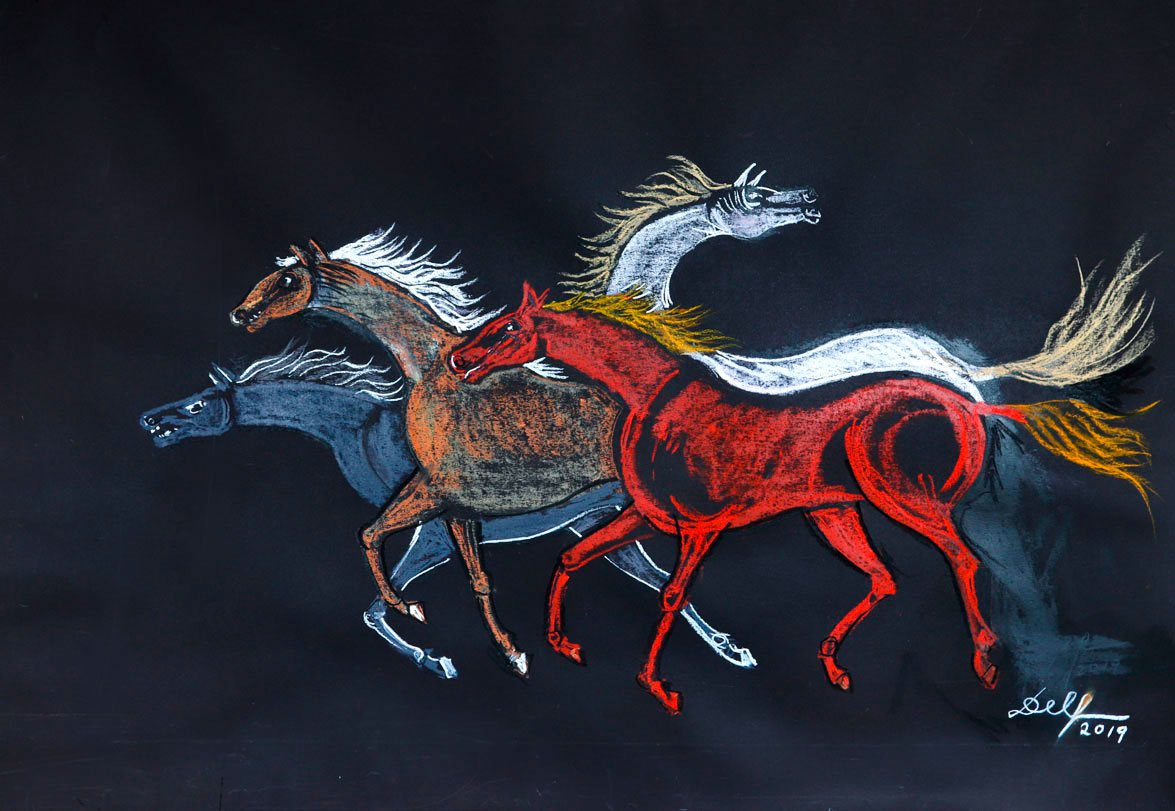 tropel de caballos plato